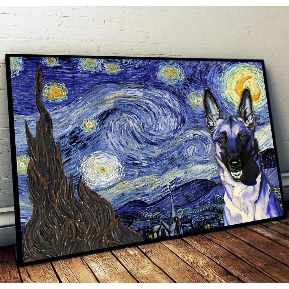Malinois Poster & Matte Canvas - Dog Wall Art Prints - Painting On Canvas.jpg
