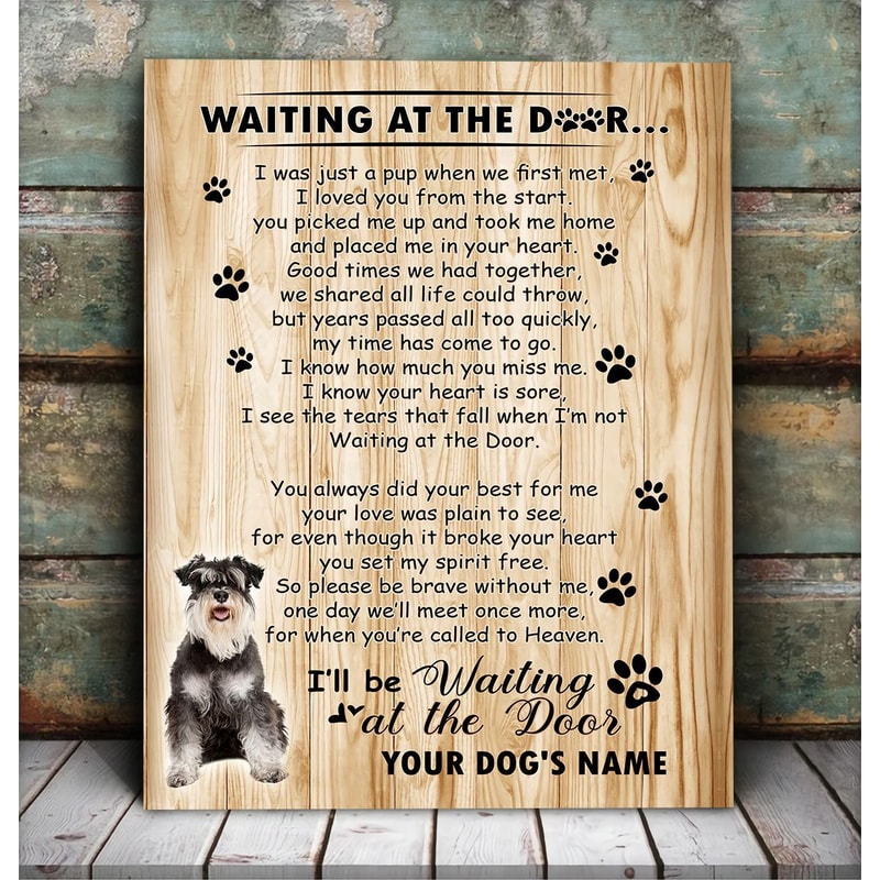 Miniature Schnauzer Waiting At The Door Personalized Matte Canvas- Dog Canvas Wall Art - Gift For Dog Lovers.jpg