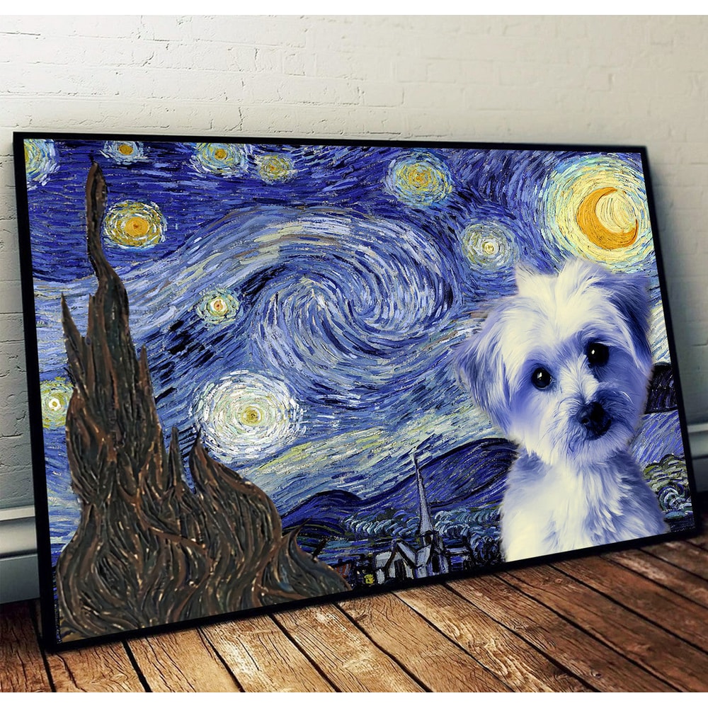 Morkie Poster & Matte Canvas - Dog Wall Art Prints - Painting On Canvas.jpg