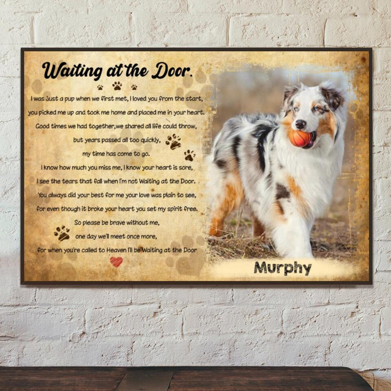 Personalized CanvasPoster Prints For FriendsPet Lovers - Best Gift Personalized With Your Own Photos - Waiting at the door - (Up To 4 PetsDogsCats) - Furlidays.