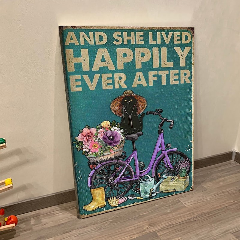 Portrait Canvas - Wall Art Print - Cat Poster - Cat Wall Art Canvas - Cat Canvas - Cute Cat And She Lived Happily Ever After - Furlidays.jpg