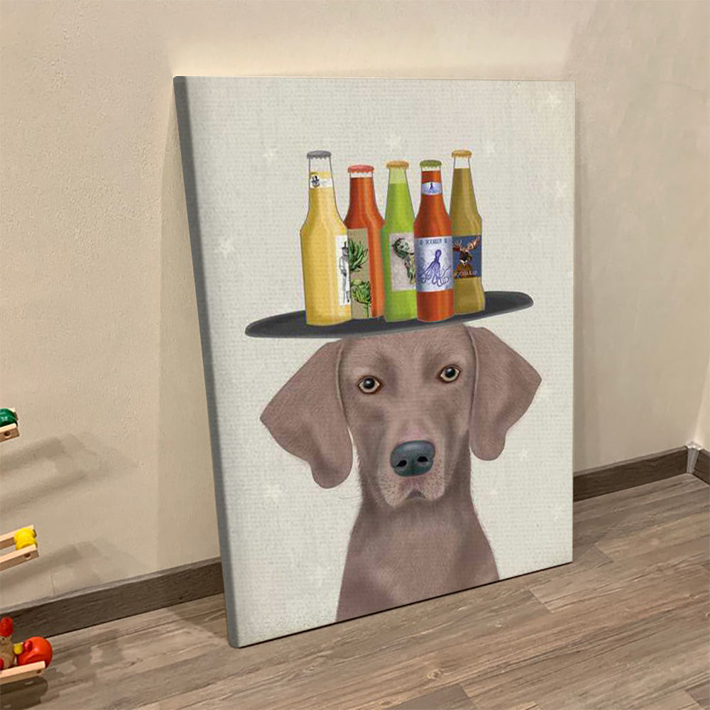 Portrait Canvas - Weimerarner Beer Lover - Canvas Print - Dog Canvas Prints - Dog Wall Art Canvas - Furlidays.jpg