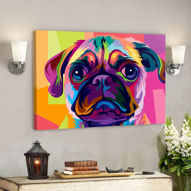 Pug Dog Pop Art - Dog Picture - Dog Canvas Poster - Dog Wall Art - Gifts For Dog Lovers - Furlidays.jpg