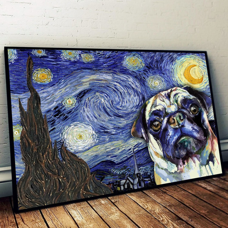 Pug Poster & Matte Canvas - Dog Canvas Art - Poster To Print - Gift For Dog Lovers.jpg