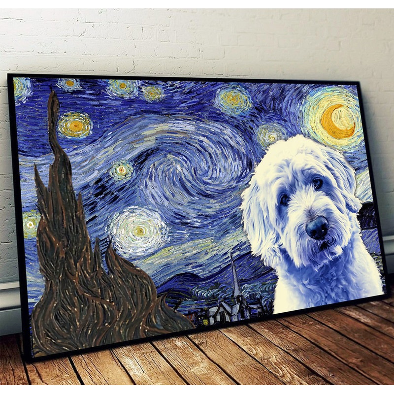 Shepadoodle Poster & Matte Canvas - Dog Wall Art Prints - Painting On Canvas.jpg