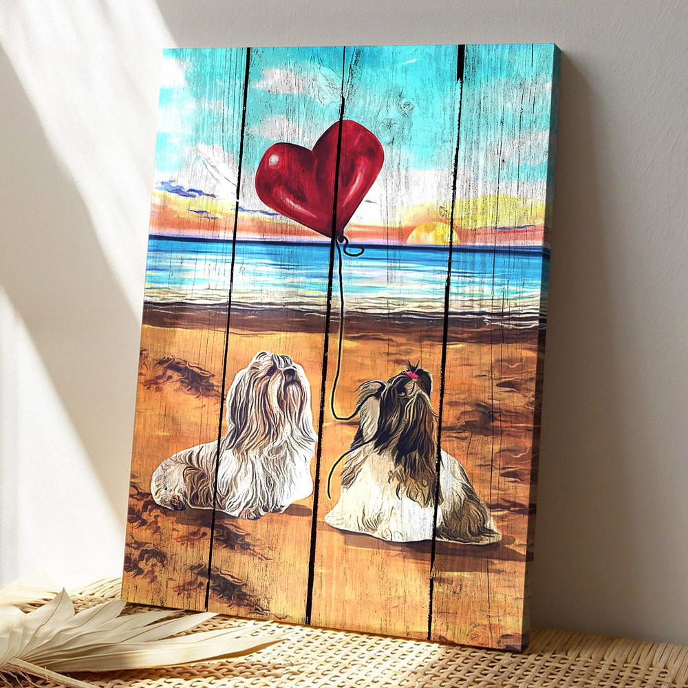 Shih Tzu Dog Couple - Dog Pictures - Dog Canvas Poster - Dog Wall Art - Gifts For Dog Lovers - Furlidays.jpg