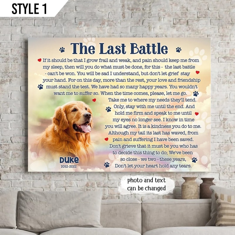 The Last Battle If It Should Be Dog Poem Horizontal Canvas - Personalized Wall Art Canvas - Gift For Dog Lovers.jpg