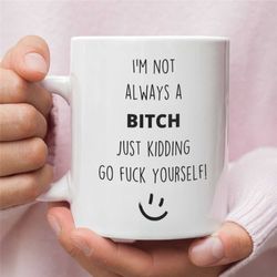 I'm Not Always a Bitch Mug, Funny Mug, Best Friend Gift, Bitch Mug, Rude Mug, Inappropriate Mug