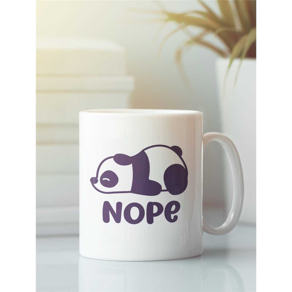 Lazy Panda Mug, Nope Not Today, Tired Panda, Nope Mug, Cute Panda Gift, Lazy Person Gift, Panda Bear Coffee Cup, Panda L.jpg