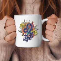 leo coffee mug, zodiac birthday gift for her, horoscope ceramic mug 3