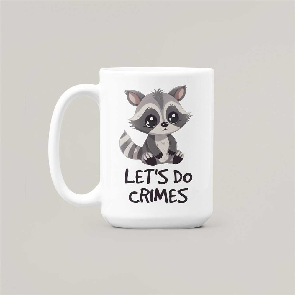 Lets Do Crimes Raccoon Mug, Funny Raccoon Gifts, Cute Cartoon Raccoon Coffee Cup, Trash Bandit Mug, Raccoon Lover Gifts,.jpg