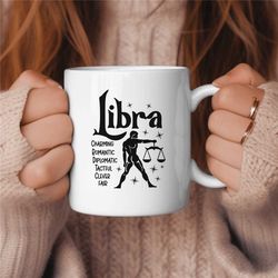 libra coffee mug, zodiac birthday gift for her, horoscope ceramic mug 1