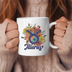 taurus coffee mug, zodiac birthday gift for her, horoscope ceramic mug 3