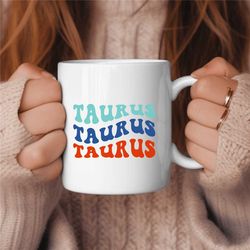 taurus coffee mug, zodiac birthday gift for her, horoscope ceramic mug 5