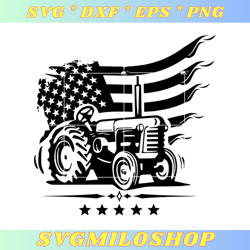 American Flag Patriotic USA Farm Tractor Svg, USA Farm Svg