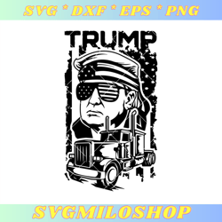Donald Trump American Flag Trucker Svg, Trump Trucker Svg
