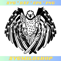 Eagle Flapping Wings Svg, American Flag Eagle Svg, Eagle
