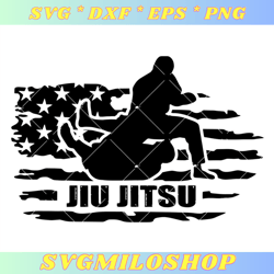 Jiu Jitsu American Flag Distressed Svg, American Flag Karate