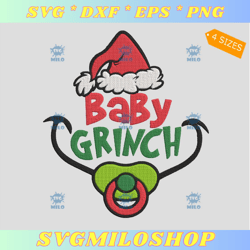 Baby Grinch Embroidery Design   Grinch Baby Embroidery Design