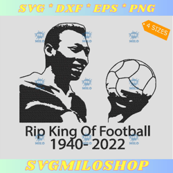 Rip Pele Portrait Embroidery Design  Rip King Of Football Embroidery Design