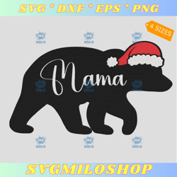 Santa Bear Embroidery Design  Mama Bear Embroidery Design