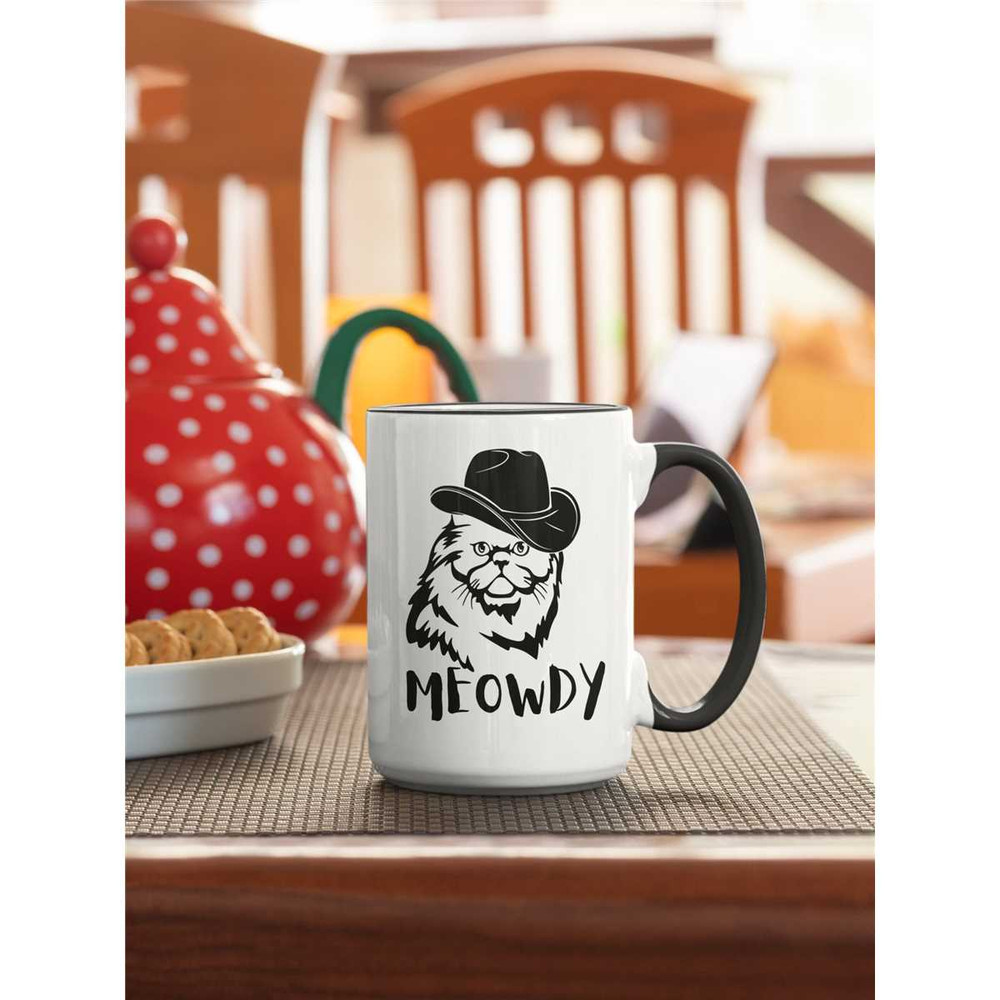 Meowdy Mug, Meowdy Cat Gifts, Meowdy Pawtner, Cat Cowboy Coffee Mug, Funny Cat Lover Gifts, Meowdy Partner, Cowboy Hat C.jpg