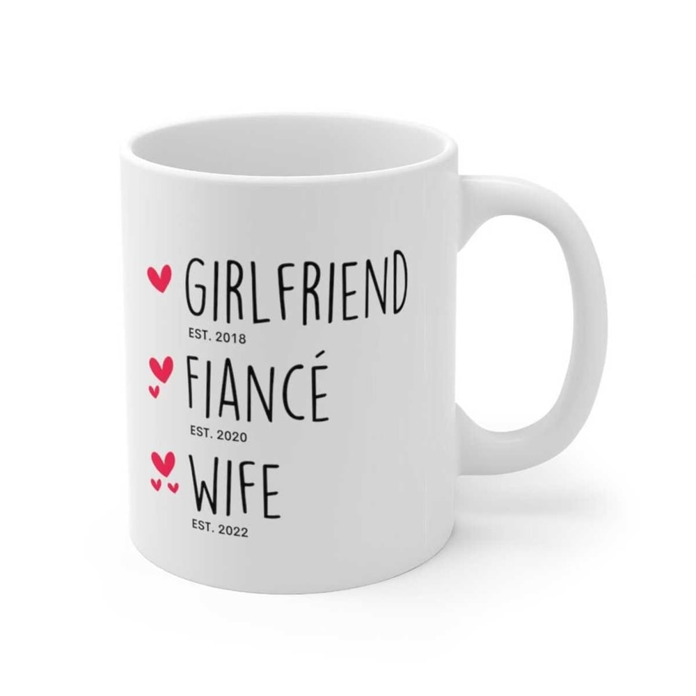 New Wife Gift, Wife Mug, Girlfriend to Fiance to Wife personalized gift, Wedding gift for Bride.jpg