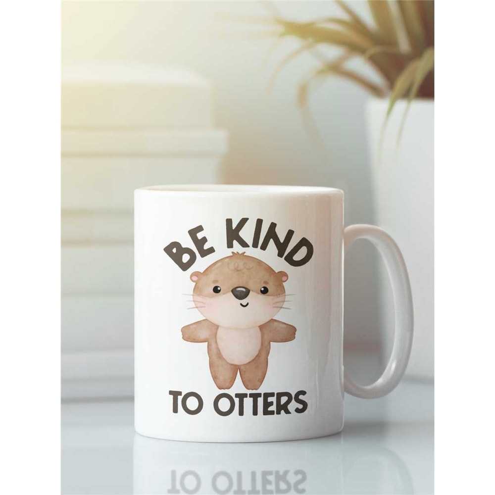 Otter Mug, Be Kind to Otters, Animal Pun Coffee Cup, Kindness Gifts, Be Kind to Others, Funny Cute Otter Lover Gifts, Ot.jpg