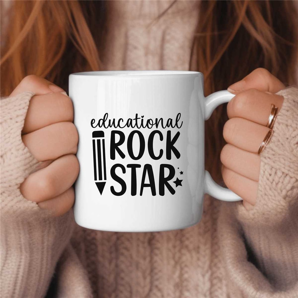 Teacher Coffee Mug, Middle School Teacher Gift, Elementary Teacher Gift, Cute Teacher Gift, Educational Rock Star.jpg