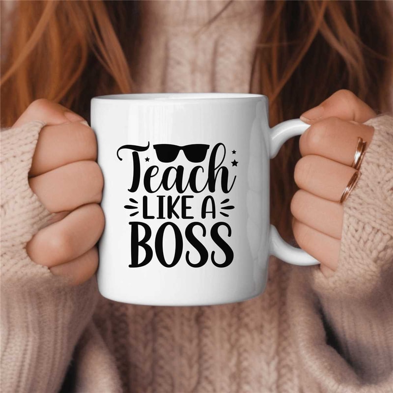 Teacher Coffee Mug, Middle School Teacher Gift, Elementary Teacher Gift, Cute Teacher Gift, Teach Like a Boss.jpg