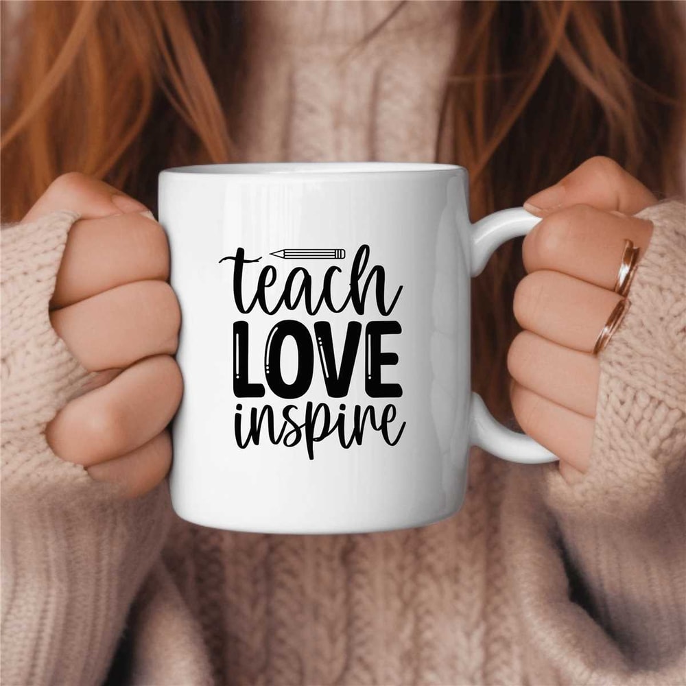 Teacher Coffee Mug, Middle School Teacher Gift, Elementary Teacher Gift, Cute Teacher Gift, Teach Love Inspire.jpg