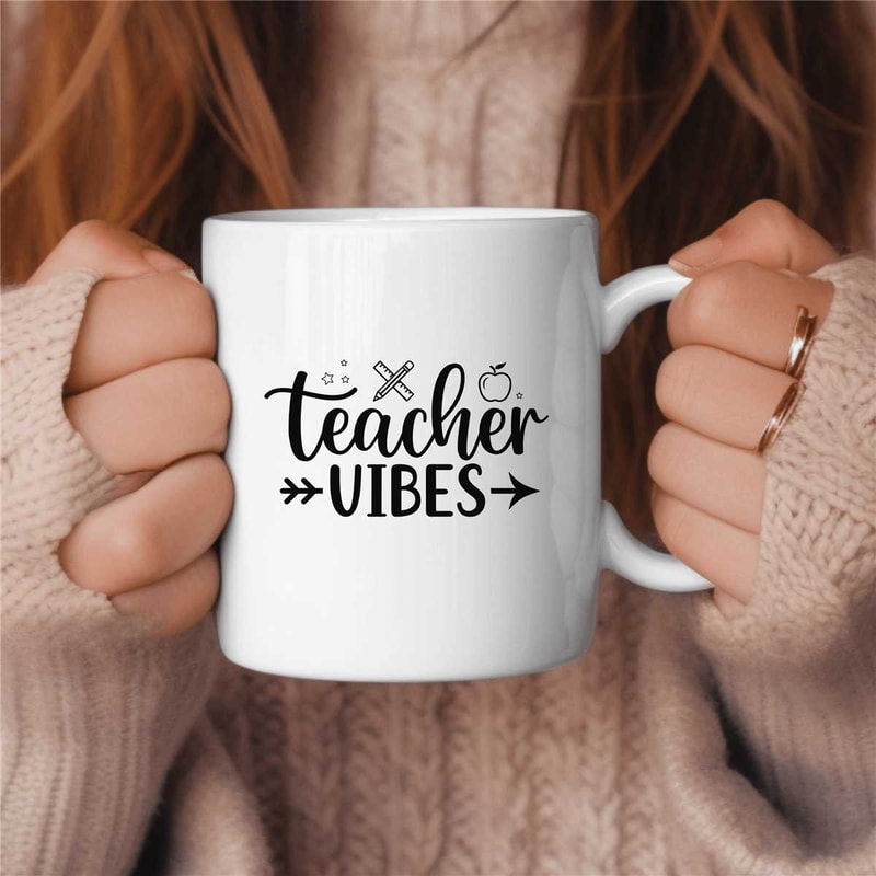 Teacher Coffee Mug, Middle School Teacher Gift, Elementary Teacher Gift, Cute Teacher Gift, Teacher Vibes.jpg