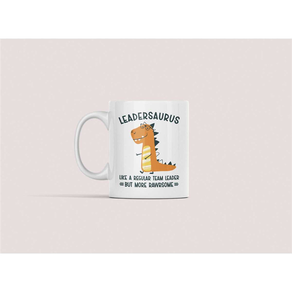Team Leader Gifts, Team Leader Mug, Leadersaurus Coffee Cup, Funny Cute Dinosaur Mug, Christmas Present for Team Leader,.jpg