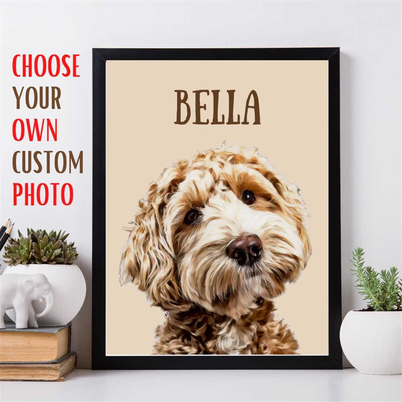 Personalised Pet Print. Dog Picture Personalised. Pet Drawing Custom. Gift for Mother. Gift for Mum. Gift for Her. Gift.jpg