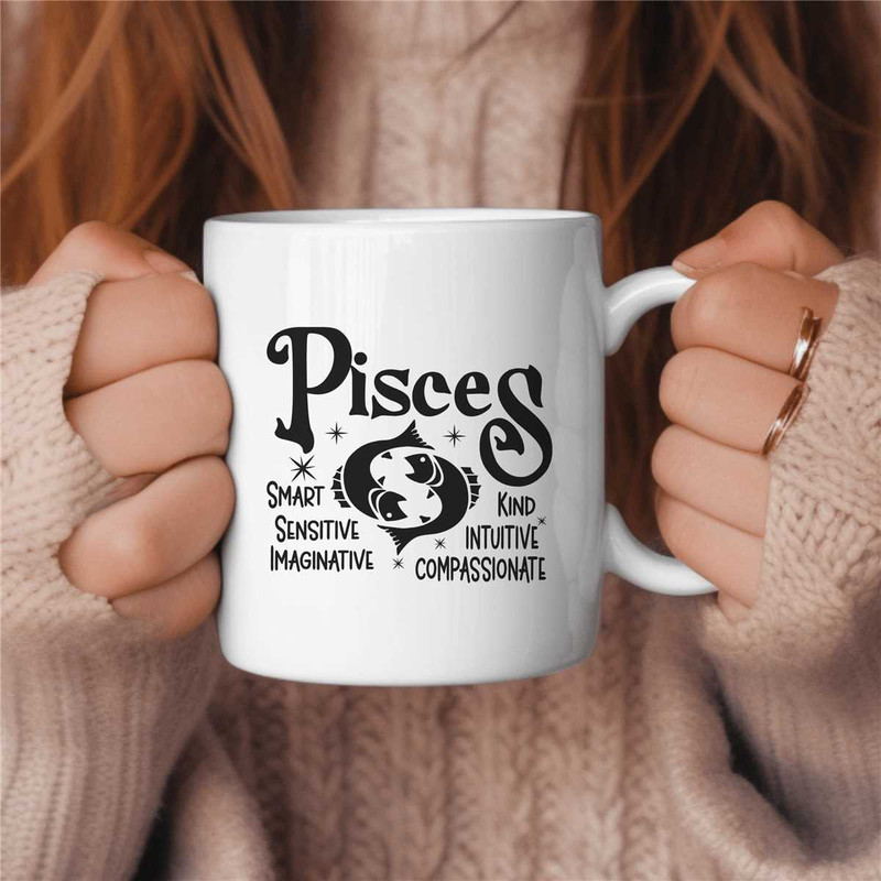 Pisces Coffee Mug, Zodiac Birthday Gift for Her, Horoscope Ceramic Mug 1.jpg