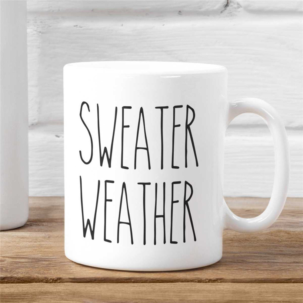 Rae Dunn Inspired Sweater Weather Mug, Thanksgiving mug, Fall Coffee Mug Gifts, Rae-dunn Inspired Mugs, Thanksgiving Cof.jpg