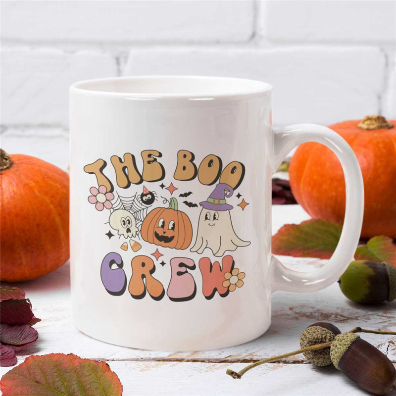 Retro Halloween Coffee Mug  Cute Retro Mug  The Boo Crew  Pumpkin mug.jpg