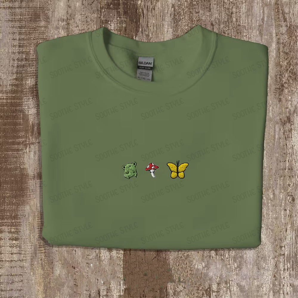 A-Frame Cabin Embroidered Sweatshirt 2D Crewneck Sweatshirt Gift For Family.jpg