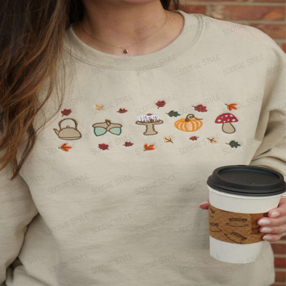 Autumn Elements Embroidered Sweatshirt 2D Crewneck Sweatshirt For Men And Women.jpg