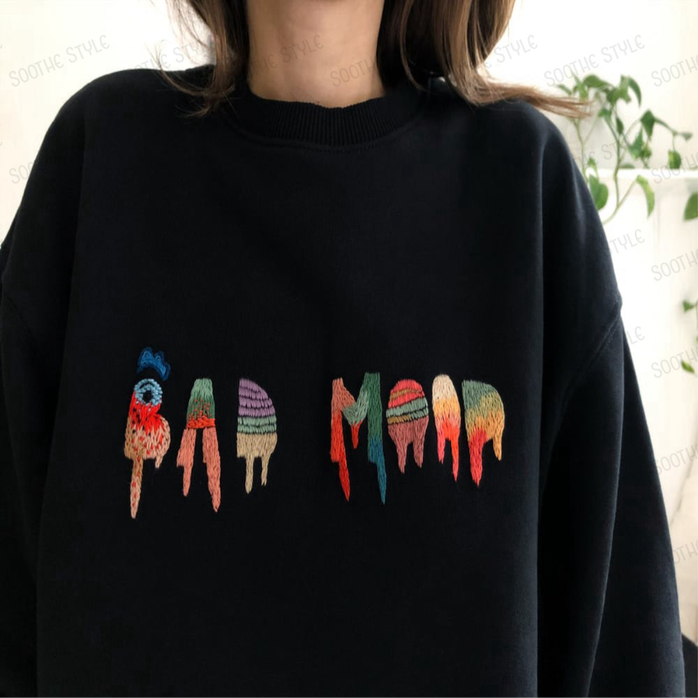 Bad mood Embroidered Sweatshirt 2D Crewneck Sweatshirt For Men And Women.jpg