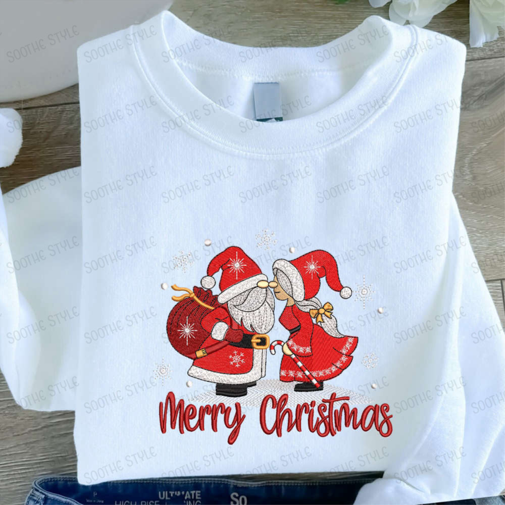 Christmas Gnomes Embroidered Sweatshirt, Christmas Embroidered Sweatshirt For Family.jpg