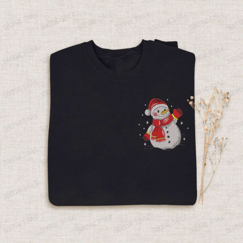 Christmas Snowman Embroidered Sweatshirt 2D Crewneck Sweatshirt For Men Women.jpg
