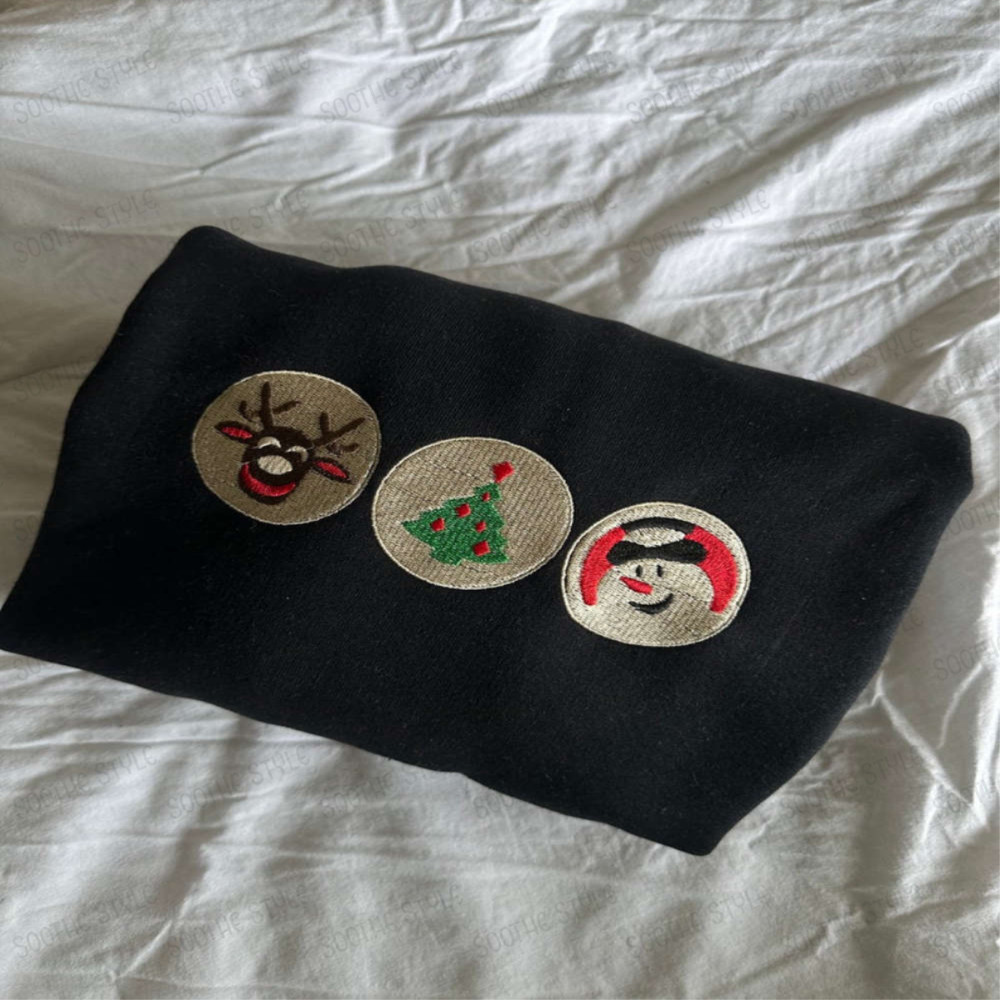 Christmas Sugar Cookie Embroidered Sweatshirt 2D Crewneck Sweatshirt For Men And Women.jpg