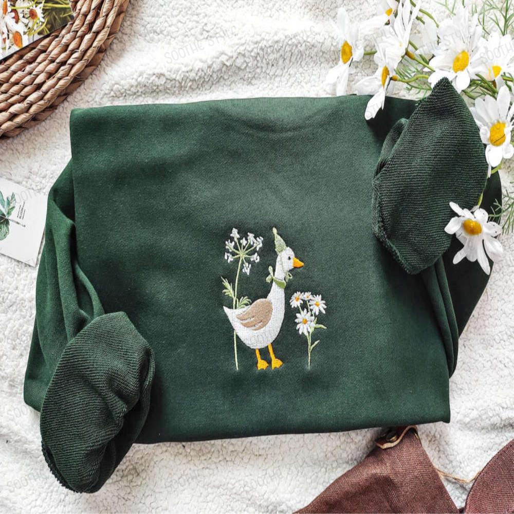 Cute Duck Embroidered Sweatshirt 2D Crewneck Sweatshirt For Women And Men.jpg