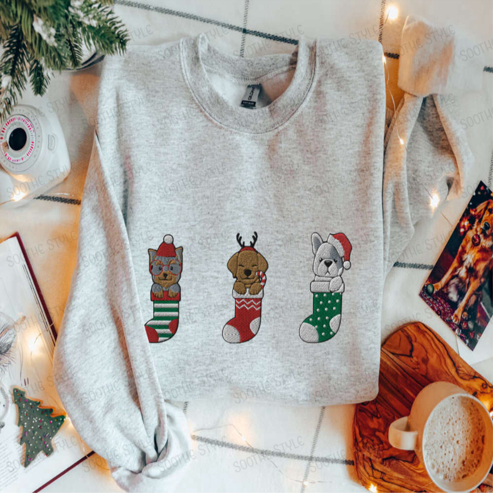 Dog Christmas Sweatshirt Embroidered Cozy Christmas Sweatshirt For Dog Lover.jpg
