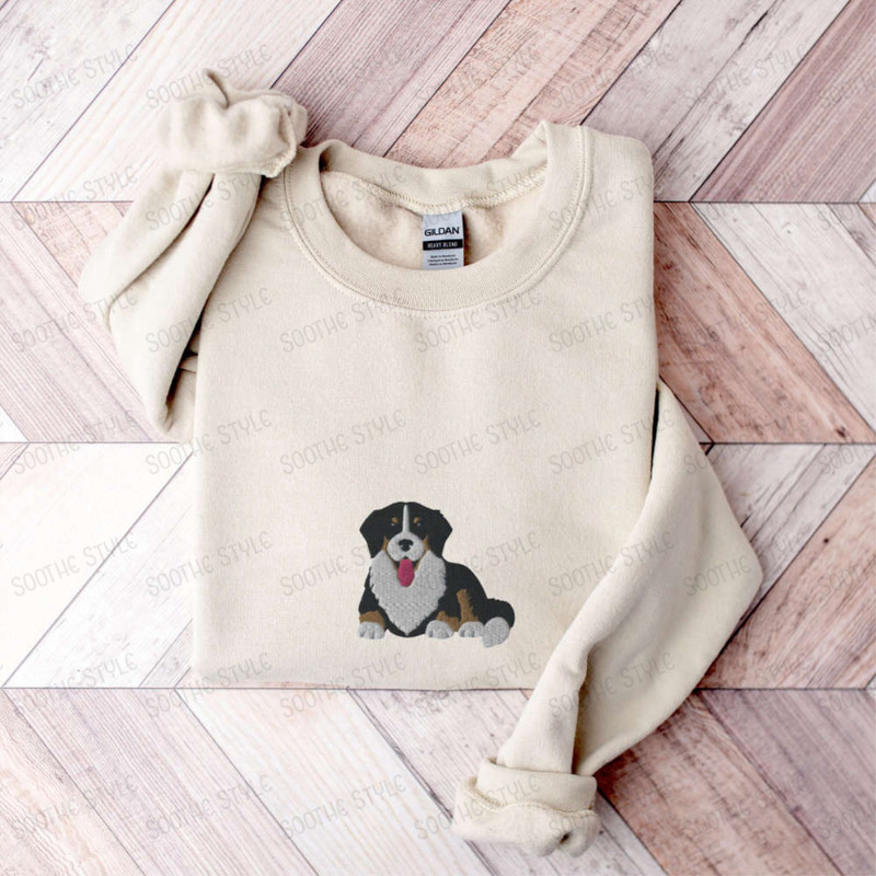 Embroidered Bernese Mountain Dog Sweatshirt, Bernese Mountain Dog Gifts.jpg