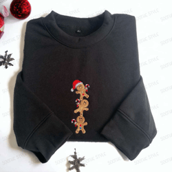 embroidered christmas gingerbread sweatshirt embroidered ginger bread for family