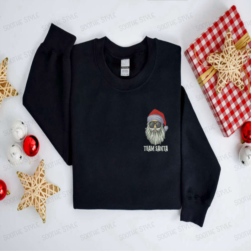 Embroidered Christmas Santa Sweatshirt, Team Santa Christmas Sweater For Christmas.jpg