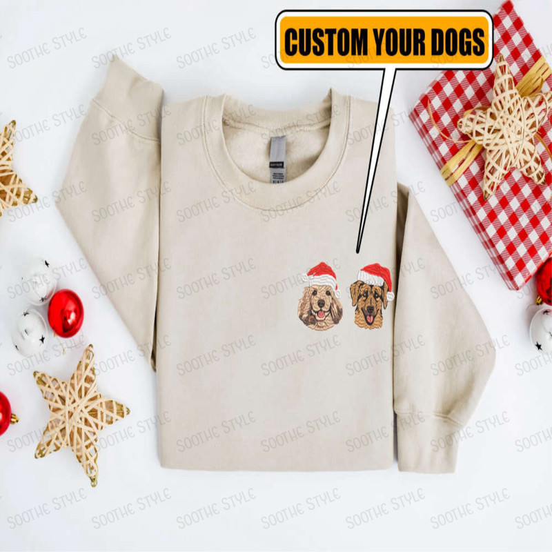 Embroidered Custom Christmas Dog Sweatshirt, Personalize Dog Christmas Sweater.jpg