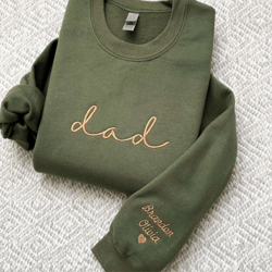 embroidered dad crewneck kids names sweatshirt pregnancy reveal for family